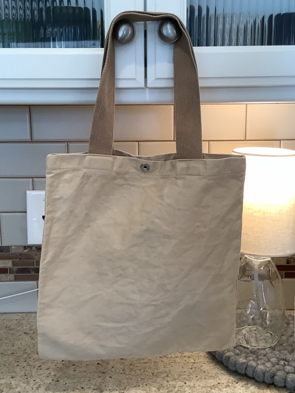 Ziggy Canvas Bathtub 1970’s Tote Bag - Beige/Tan Snap Close - Picture 4 of 9